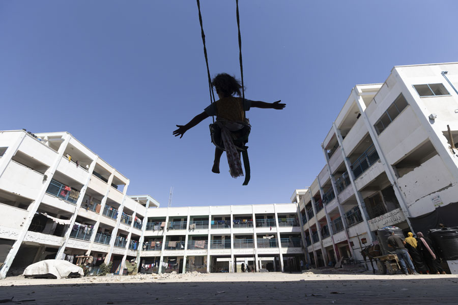 Gaza: A Swing Between Airstrikes by Mahmoud Abu Hamdah | 2024