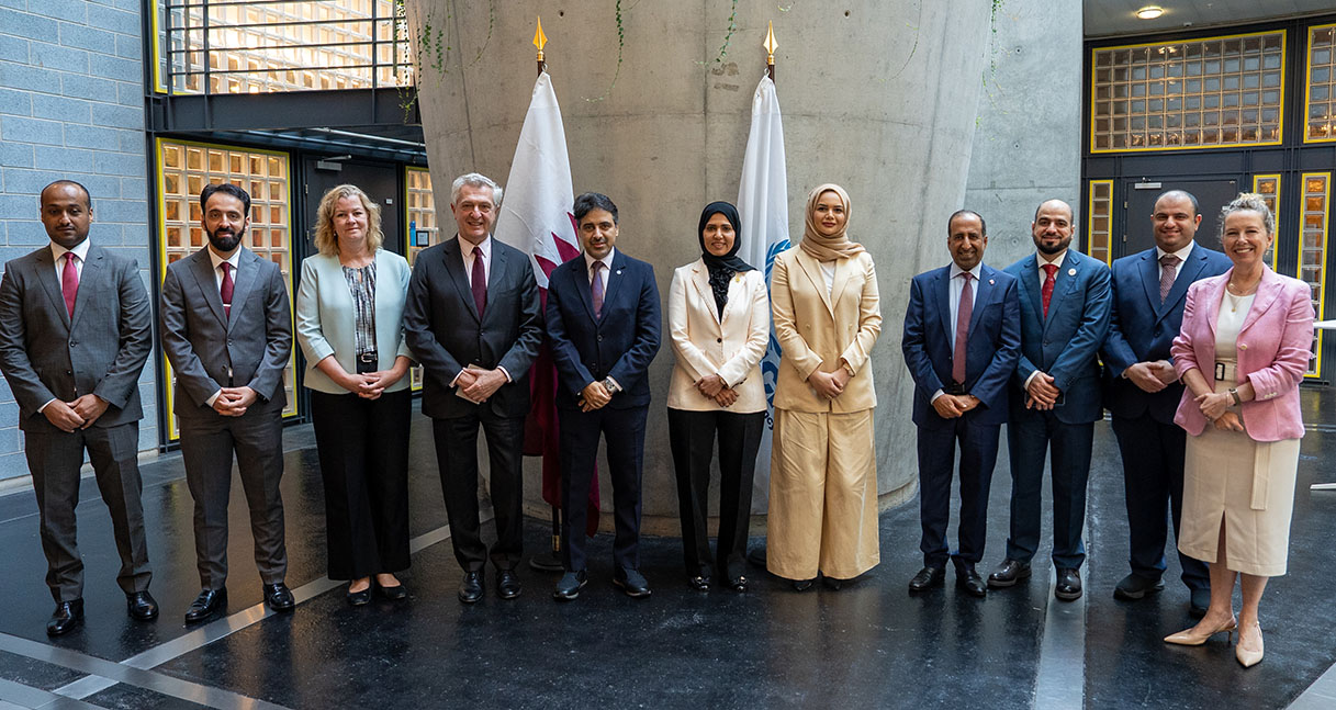 Switzerland. UN High Commissioner for Refugees, Filippo Grandi, at a bilateral donor dialogue with the delegation of Qatar.