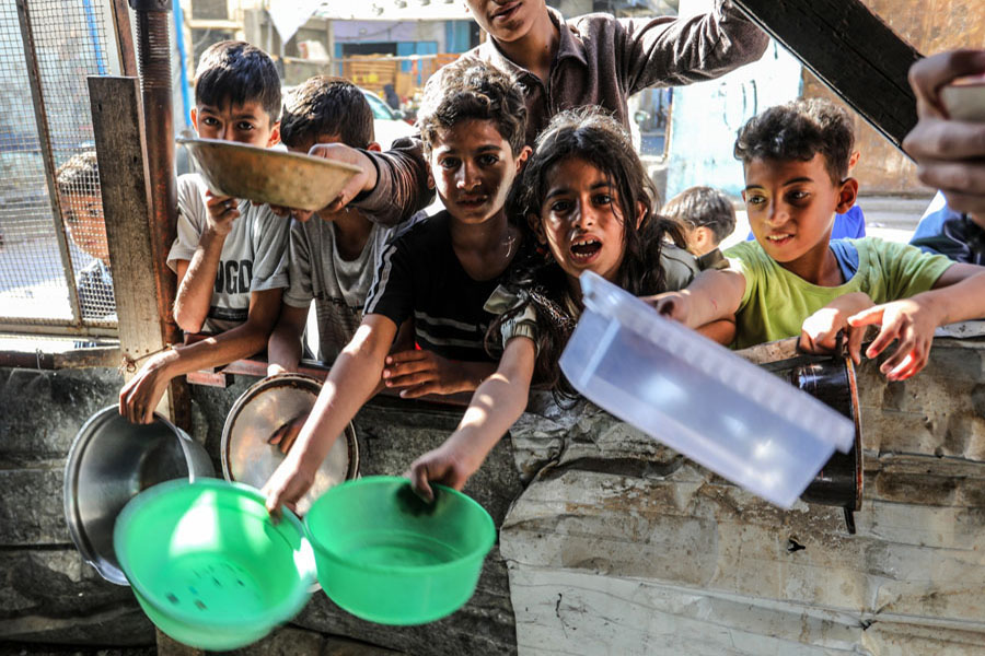 Gaza: Empty Bowls, Empty Classrooms by Anas-Mohammed | 2024