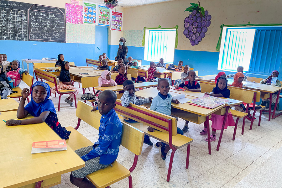 Student in their classroom in Djibouti