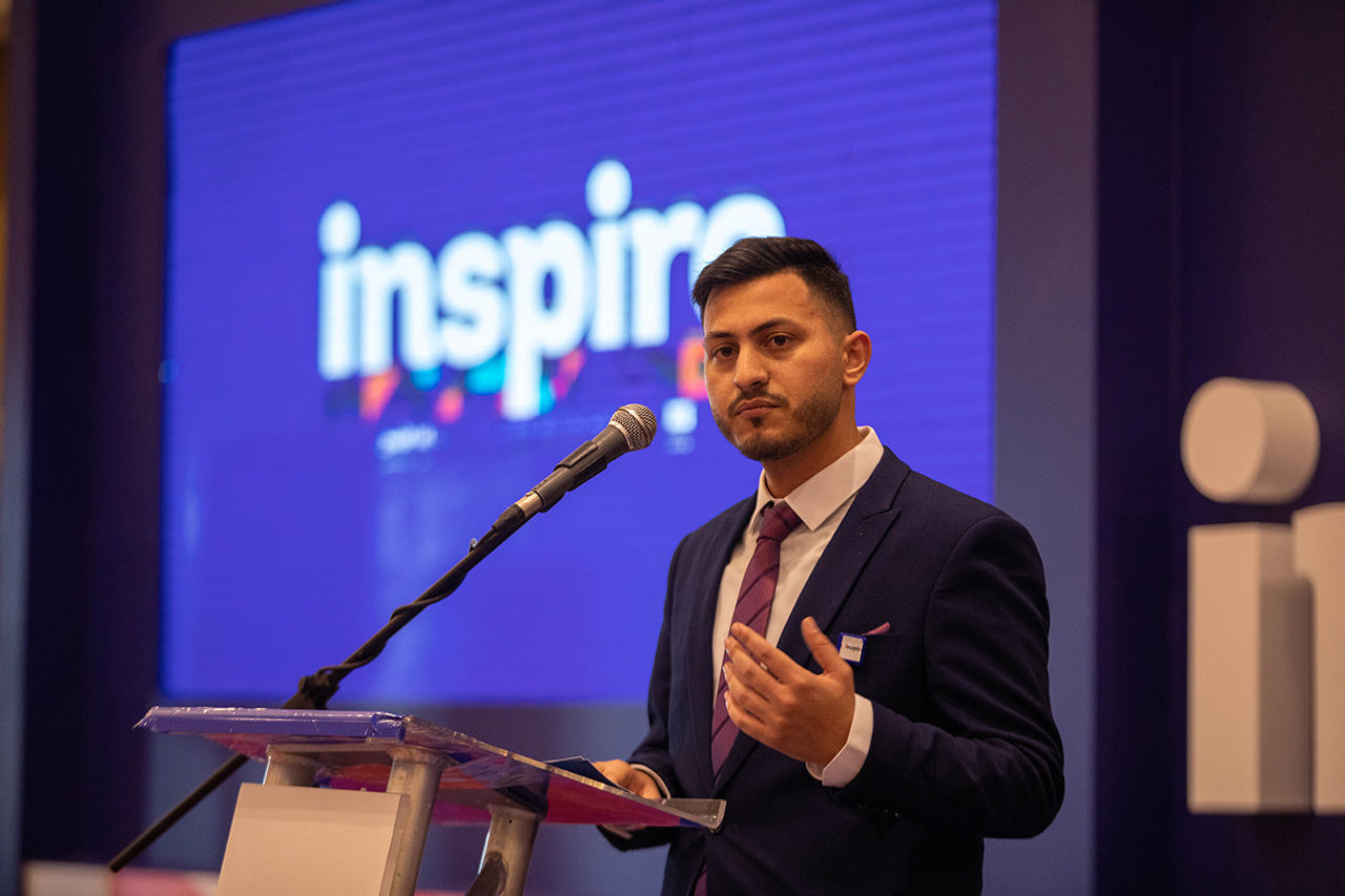 Badr, an Al Fakhoora Beneficiary Speaking at EAA event Inspire