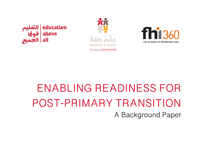 Enabling Readiness for Post Primary Transition - Cover Page