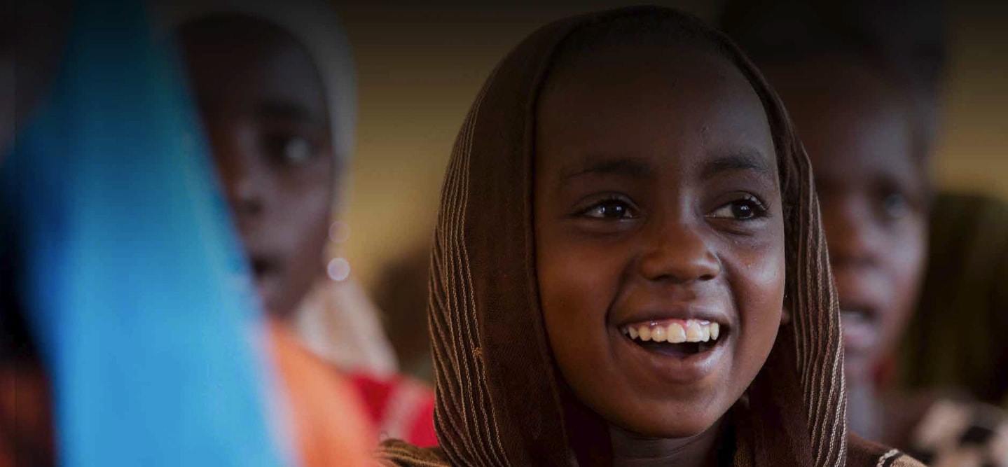A girl in her classroom in Ethiopia